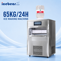 Machine à glaçons commerciale 2-en-1 de 65 kg/140 lb, compatible eau, type pulvérisation, en acier inoxydable pour bars et cafés