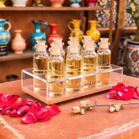 Présentoir de Comptoir Personnalisé en Acrylique Transparent à 8 Compartiments pour Mini Bouteilles d'Alcool, Échantillons de Parfum, Organisateur Vide