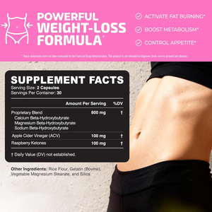 Supplement voor gewichtsverlies met ACV-frambozenketonen, vetverbranders, stofwisselingsbooster voor volwassen vrouwen, biologische dieetpillen, 60 capsules - Product Image 2