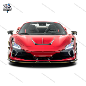 Kit suave de fibra de carbono seco estilo M para Ferrari <span class=keywords><strong>F8</strong></span>, kit de carrocería aerodinámico, difusor trasero de labio delantero, faldas laterales, Kit de carrocería de alerón - Product Image 3