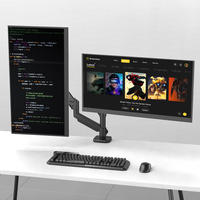 KHCOOHOO Neuer Doppel-Monitorarm mit Gasfeder Anpassbar 17-32 Zoll VESA 75/100 Höhenverstellbar 9KG 360-Grad Stahl