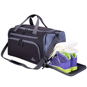 Muestra gratuita: Bolsa de lona de viaje para hombre con compartimento para zapatos, bolsas deportivas portátiles personalizadas para zapatillas, directamente de fábrica. - Product Image 5