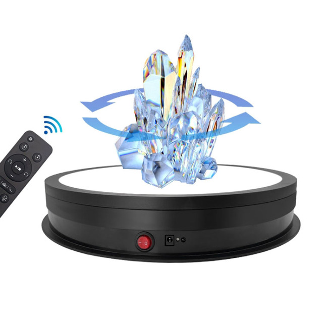 Dropshipping Big Size 42cm Load 50kg LED Light Electric Rotating Display Stand Turntable