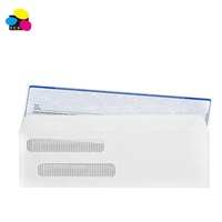 Taille DLX de haute qualité 120X235mm Enveloppes en papier de sécurité à double fenêtre auto-scellantes pour les contrôles imprimés par ordinateur fournis de confiance