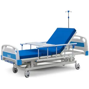B01-III-10 Stainless Steel 3 Cranks Multifunction Adjustable Medical Foldable Manual ICU Hospital Bed Manufacture Cheap Price