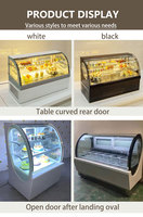 Vitrine Réfrigérée de Comptoir pour Pâtisserie, Monotempérature, avec Verre Courbé, Éclairage LED et Contrôle Numérique