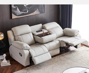Sofá Reclinable Eléctrico de Cuero para Sala de Estar, Fabricante de Muebles Funcionales de <span class=keywords><strong>3</strong></span> <span class=keywords><strong>Plazas</strong></span>, Juego de Sofás Reclinables Eléctricos - Product Image 3