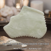 Planche de massage Gua Sha en jade Xiuyan en gros avec dents pour masser le visage et tous les méridiens du corps