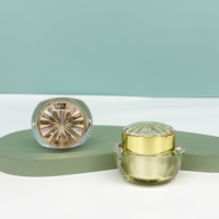 Le plus récent pot d'or en plastique de 50g lingot acrylique Double emballage de crème pot de crème pour le visage vide