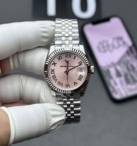 Elegante Reloj Mecánico Automático con Espejo y Correa de Acero Inoxidable con Zafiro para Parejas, Regalo para Novio - Product Image 5