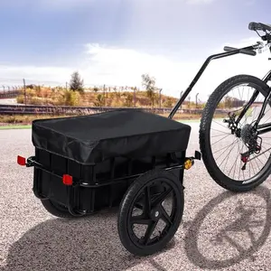 Remorque pliable 2in1 vélo cargo chariot à main 70L boîte amovible en acier durable hochet gratuit grand wagon Cargo porte-vélos