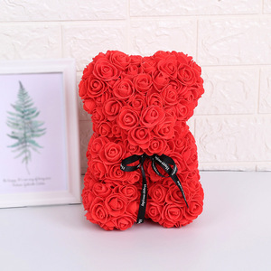 25cm Teddy Bear Rose Soap Flower Bear For Valentine's Day Mother's Day Gifts