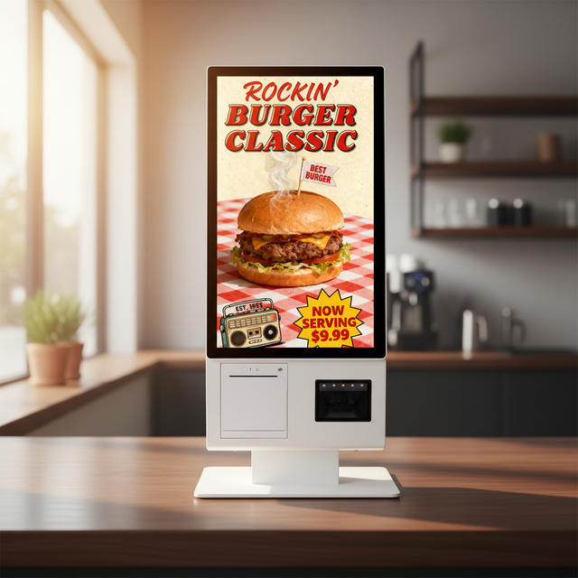21.5/23.8 Inch Touch Screen Self Checkout Kiosk Windows System Payment Terminal for Supermarket & Retail Store