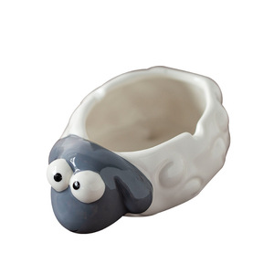 Ceramic Sheep <b>Ashtray</b> White Porcelain Cartoon Style Desktop Decoration For Living Room Home Gift - Product Image 5