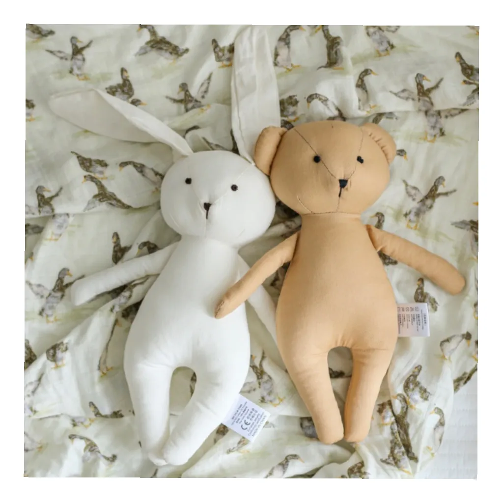 Boneka hewan, mainan anak bayi tidur lembut lucu nyaman menenangkan kartun beruang kecil kelinci bantal