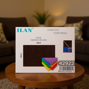 Foglio di Schiuma EVA Ilan 40x60cm Marrone Scuro Glitterato per Decorazioni Domestiche - Product Image 3