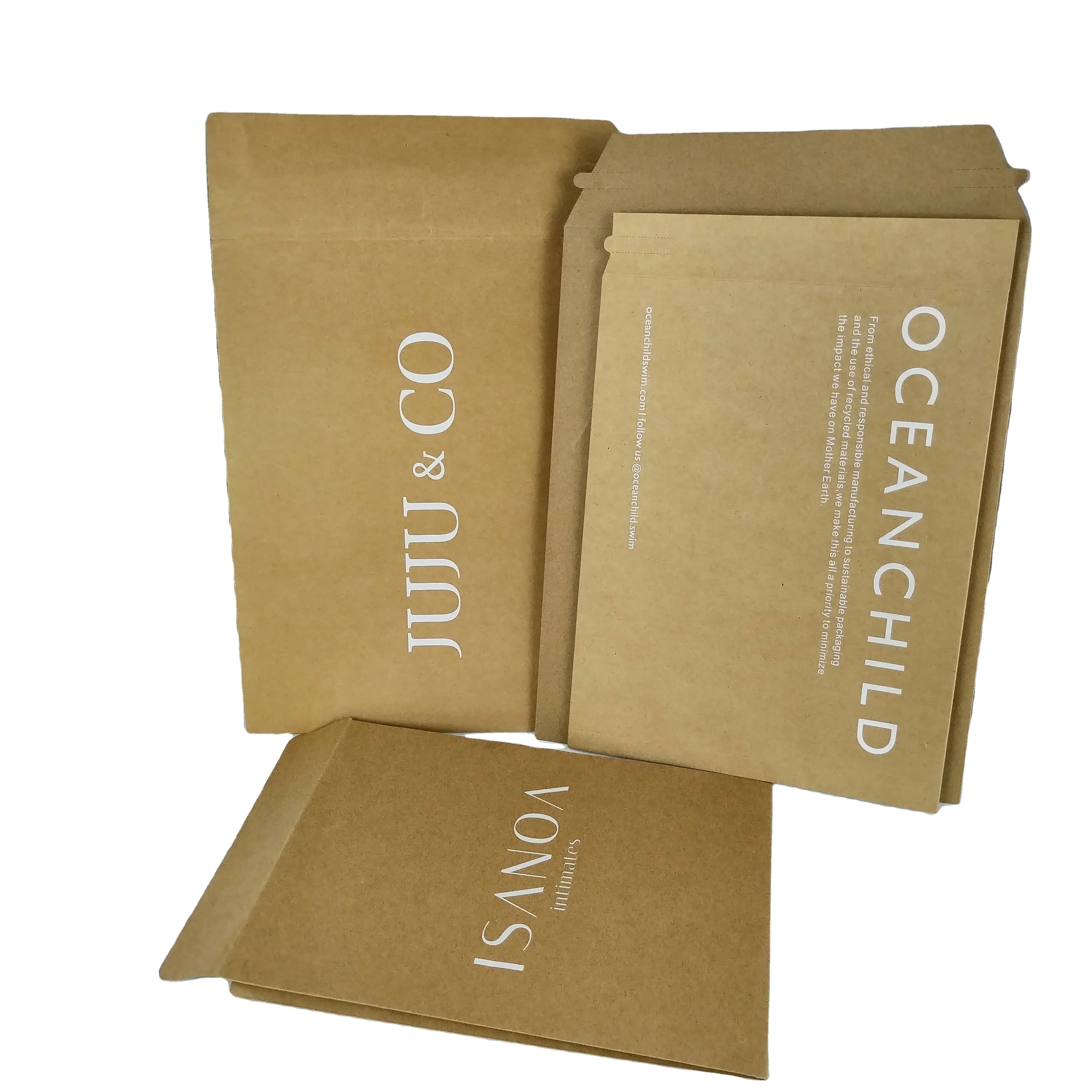 Custom White Screen Print Postal Satchel Personalised Mailing Bags Recyclable Paper Mailer Bags