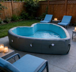 Opblaasbaar zwembad voor volwassenen, groot opblaasbaar zwembad voor buiten, tuin, verdikt slijtvast PVC, gezinszwembad voor ontspanning - Product Image 4