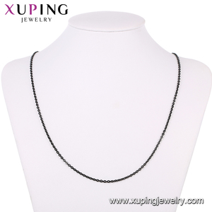 Kalung-00673 2021 Xuping Kalung Pria Warna Hitam Senapan, Perhiasan Baja Tahan Karat Desain Sederhana - Product Image 3