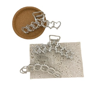 Pince à cheveux géométrique en alliage de style européen-américain, motif cœur et étoile à cinq branches, pour queue de cheval, cadeau pour femme - Product Image 5