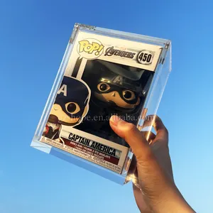 SHP Vente en gros Transparent Acrylique Funko Pop Protector Case 4 pouces Funko Pop One Piece Acrylique Display Box avec forte magnétique