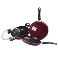 Sartén de Acero Inoxidable SS304 al por Mayor, Juego de Utensilios de Cocina con Tapa de Vidrio, Compatible con Inducción, para Uso en Cocinas de Hotel