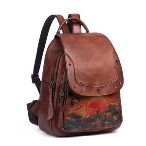 Andong <b>Backpacks</b> for Women Genuine Cow Leather Ladies Fashion Shoulder Bags Outdoor Travel Female <b>Backpack</b> Woman Bag 2036 - Product Image 1