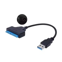 Adaptador de Corriente SATA, Cable de Cobre Estañado de 0.2m, Revestimiento de PVC, Blindaje Trenzado, para Disco Duro Externo HDD/SSD de 2.5'', Transferencia de Datos