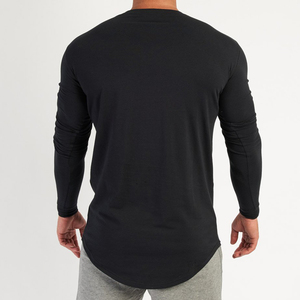 OEMフィットネスアスレチックウェアフィットTシャツコンプレッションシャツ95%コットン5%エラスタンTシャツジム長袖Tシャツカスタム - Product Image 3