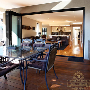 Puertas Comerciales de Vidrio Templado con Aislamiento Térmico de Estilo Nórdico, Puertas Plegables de Patio Tipo Acordeón para Balcón - Product Image 4