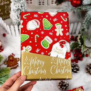 MAYPLUSS Red Christmas <b>Wrapping</b> <b>Paper</b> 17in X 33ft Santa Gingerbread Design Recyclable Double Side - Product Image 6