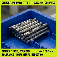 Axe d'imprimante CNC sur mesure en acier inoxydable AISI 304, tournage et rectification de précision pour imprimante de bureau 0,002 mm Citizen Star Tsugami