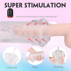 VibraSuck Vergnügungsgerät  9+4+3 Modi medizinisches Silikon + ABS + TPE transparentes Design Sexspielzeug - Product Image 4