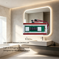 Interrupteur tactile intelligent pour miroir 12V avec variateur d'intensité, horloge et affichage de la température pour l'éclairage de miroir de salle de bain à LED
