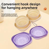 Bol pliable pour chien en gel de silicone personnalisable, de qualité alimentaire, écologique, 2-en-1, portable pour l'extérieur, à double compartiment