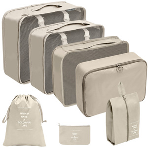 Portable Mesh Travel Storage Boxes Set Collapsible Packing Organizer Bags with Carry Handle for <b>Suitcase</b> Luggage - Product Image 1