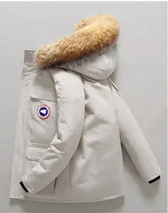 เสื้อแจ็คเก็ตแคนาดา Canad @ Goose Down,เสื้อโค้ทแจ็คเก็ตผู้ชายขนาดใหญ่พิเศษสำหรับฤดูหนาวปี2023พร้อมฮู้ด