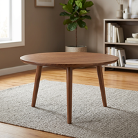 Table à manger ronde moderne en bois massif de luxe, style nordique, imperméable, écologique, durable, 4 places, mobilier de restaurant OEM
