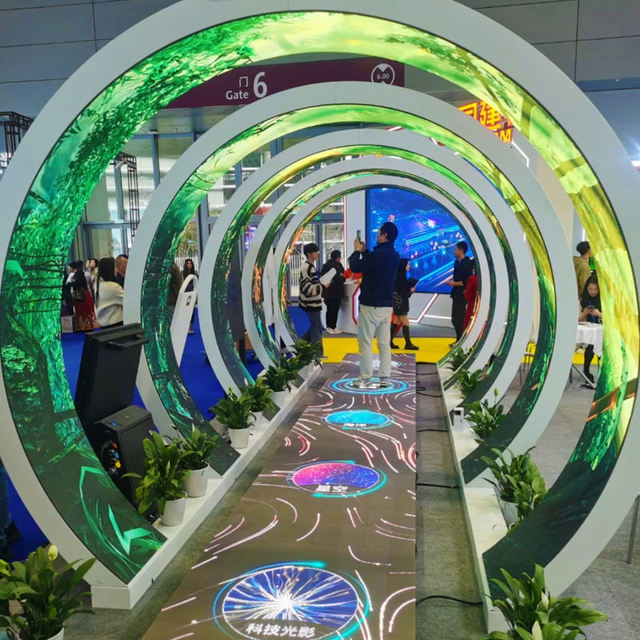 Interactive Micro LED Display Curved 3D Time Tunnel Screen for Immersive Experiences