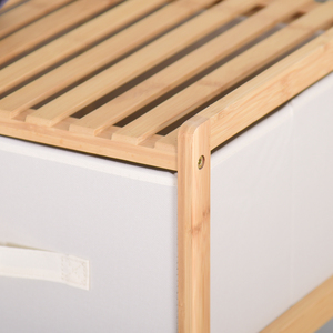 Moderner 3-lagiger Bambusrahmen-Aufbewahrung schrank mit Stoff behältern 3 & 6 Schubladen Kommode für Schlafzimmer Toy Organizer & Toy Storage Unit - Product Image 3