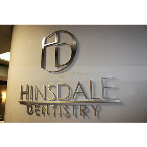 C164 Glowing <b>Wall</b> Mounted Laser Cut Illuminated 3D Stainless Steel Letters Backlit Storefront Logo <b>Sign</b> Customizable Color Size - Product Image 4