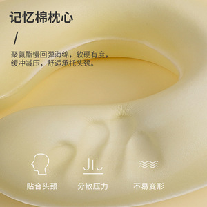 Almohada de Viaje en Forma de U de Espuma Viscoelástica con Diseño de Beerus, 28x26x14cm, Soporte de Rebote Lento para Siesta en Avión - Product Image 5