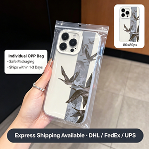 Coque transparente en TPU motif <span class=keywords><strong>oies</strong></span> volantes style aquarelle chinoise, antichoc pour iPhone 17 16 15 14 13 Pro Max - Product Image 5