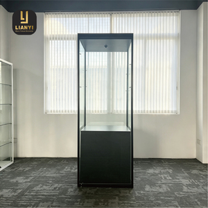 Vitrine en verre trempé à quatre côtés avec cadre en aluminium, verrouillable, anti-poussière, avec base de rangement pour statues et œuvres d'art, grande taille - Product Image 1