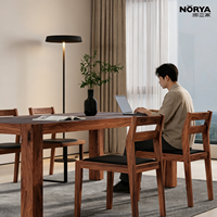 Table à manger NORYA italienne ultra-minimaliste, écologique, imperméable et durable, avec plateau HPL texture pierre de luxe, noir massif, pour appartement