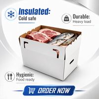 Boîte en carton ondulé enduit de cire pour expédition en chaîne du froid, boîte en carton enduit imperméable pour l'exportation d'aliments surgelés, empilable et robuste