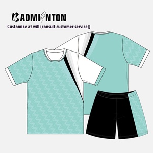 Ensemble de maillots de tennis et de badminton unisexes pour adultes de haute qualité, personnalisables, 100% polyester, séchage rapide, respirant, vêtements de sport en gros - Product Image 3
