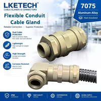 LKETECH Presse-étoupe flexible en aluminium 7075, étanche IP68, taille M25 pour câble de 10-14 mm, résistant à la corrosion