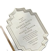 Carte postale commémorative d'invitation de mariage en papier coton gaufré en relief 3D, douce et raffinée