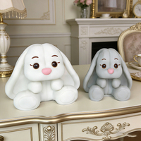 Moule en silicone fait main pour bougie ou plâtre, motif lapin aux grandes yeux et longs cils, pour décoration intérieure
